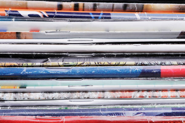 istock Close-up photograph of a stack of old magazines 1127066140