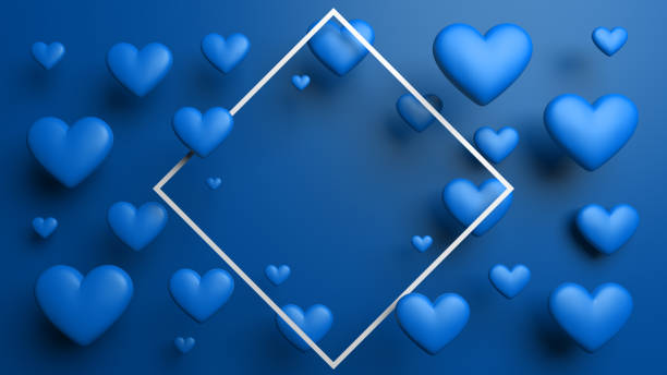 istock Hearts On Blue Background For Valentine's Day Frame 1127066315