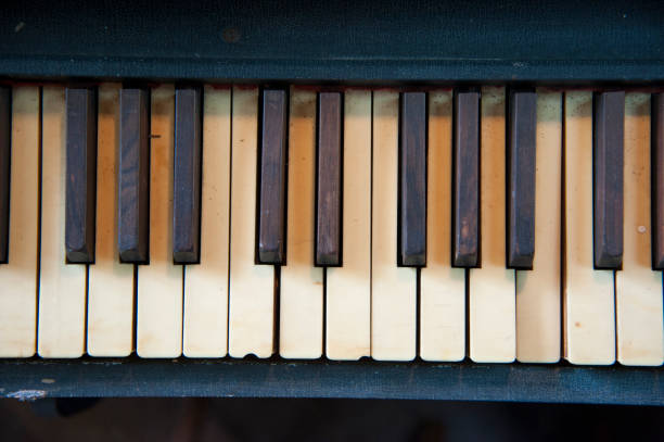 istock Keys on an old piano 1127071584