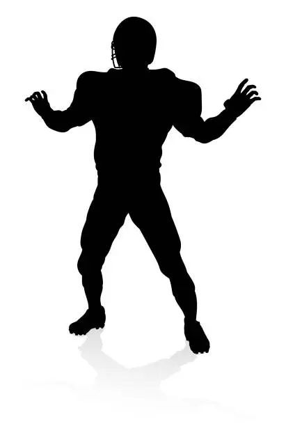 Vector illustration of American Football Player Silhouette