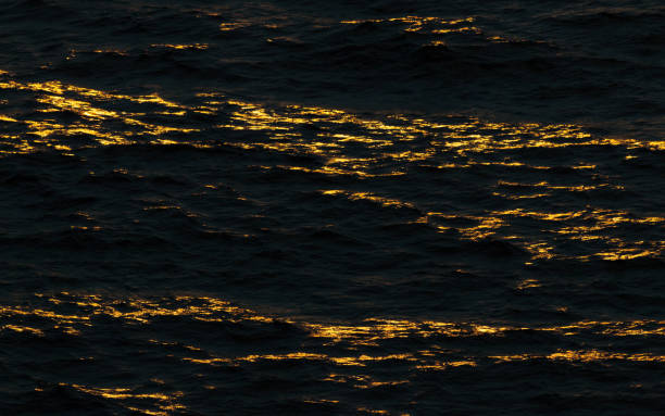 Sunset waves stock photo