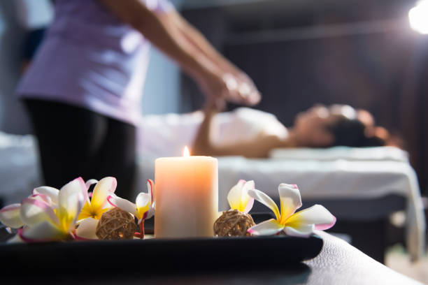 istock massage decoration with blur Thai massaging 1127073685