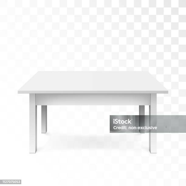 White Office Table With Shadow Isolated On Transparent Background Vector  Illustration Stock Illustration - Download Image Now - iStock