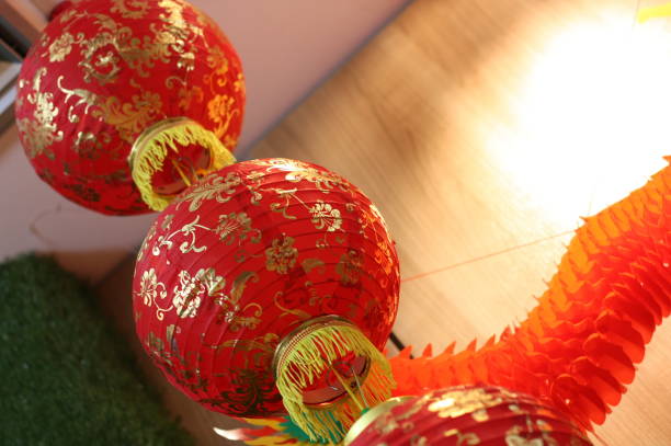 istock Close up China red lamp hang on to the ceiling. 1127075265