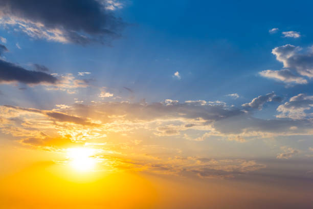 istock beautiful sparkle natural background, dramatic sunset over a cloudy sky 1127076412