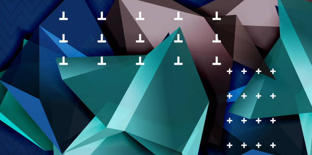 istock Color geometric abstract background, minimal abstraction design with mosaic style 3d shape 1127076836