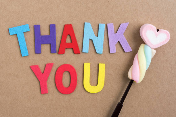 istock Thank you with heart candy 1127076872