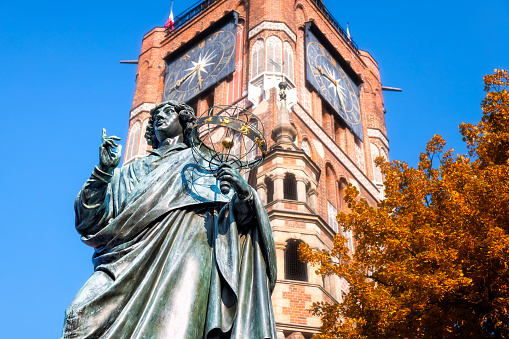 Monument of Nicolaus Copernicus by Christian Friedrich Tieck unveiled in 1853, Torun, Poland