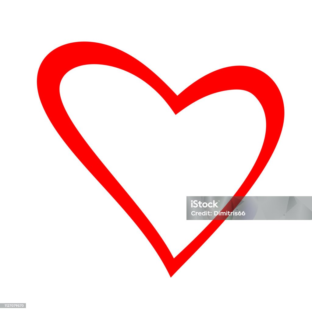 Hand drawn heart isolated. Design element for love concept. Doodle sketch red heart shape. Anniversary stock vector