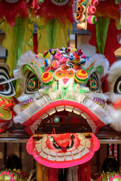 istock Traditional Chinese dancing lion heads 1127081721