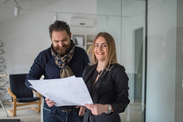 istock Portrait of architects having discussion in office 1127083012
