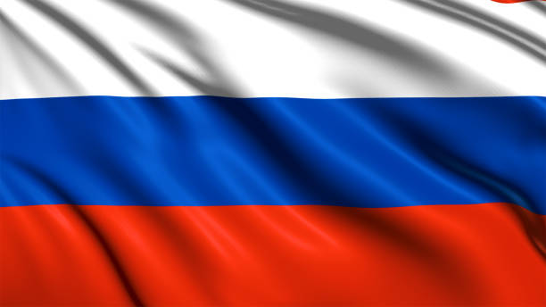 flag of Russia Russian Federation flag with fabric structure in the wind russian flag stock pictures, royalty-free photos & images