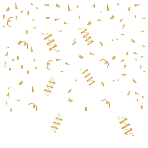 istock Golden Confetti. Festive Illustration of Falling Shiny Confetti Glitters 1127084958