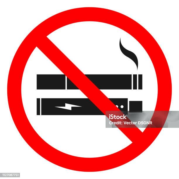 Niet Roken Geen Vaping Gecombineerd Teken Printbare Sticker Vector Stockvectorkunst en meer beelden van Bord niet roken