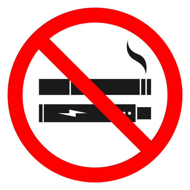 ilustrações, clipart, desenhos animados e ícones de não fumar, não vaping combinado sinal. etiqueta para impressão. vector - sign symbol no forbidden