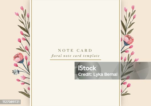 istock Pink Spring Flowers Note Card 1127089721