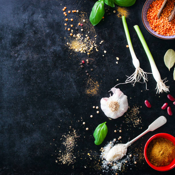 istock Food background with food ingredients 1127094104