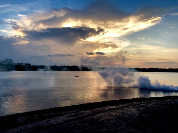 istock Smoke on the water, fire in the sky 1127095513