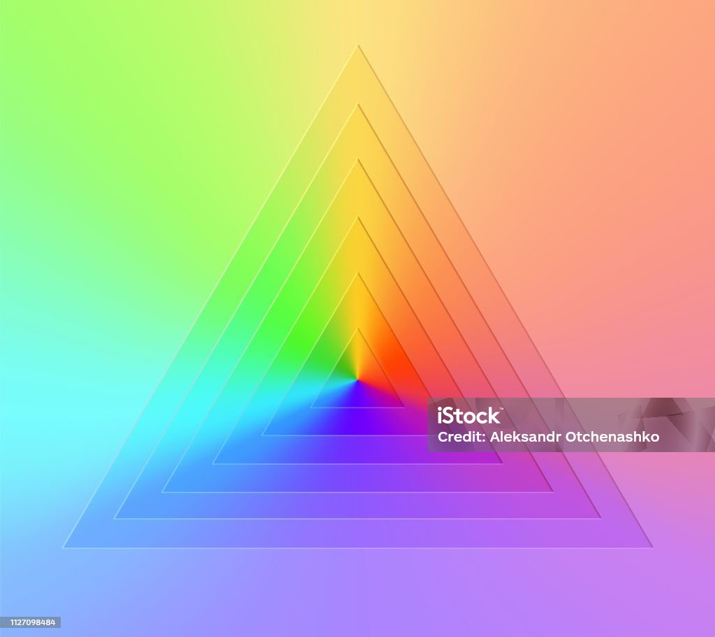 Abstract Realistic Vector Triangular Gradient Rainbow Background Stock ...