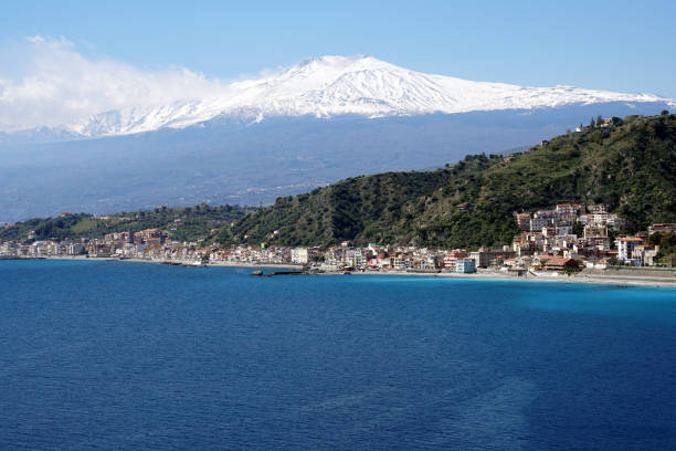 istock Snow covered volcano Etna in Sicily 1127098595