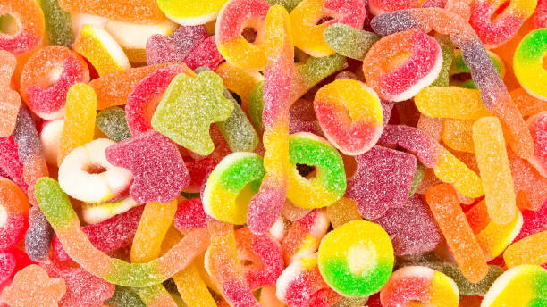 istock Assorted gummy candies. Top view. Jelly  sweets. 1127098849