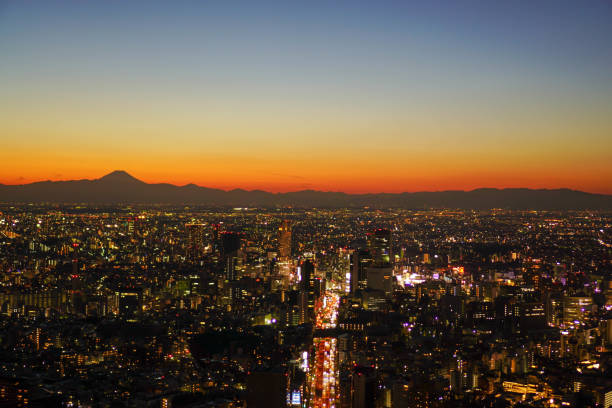istock Tokyo night view and Mt. Fuji 1127101349