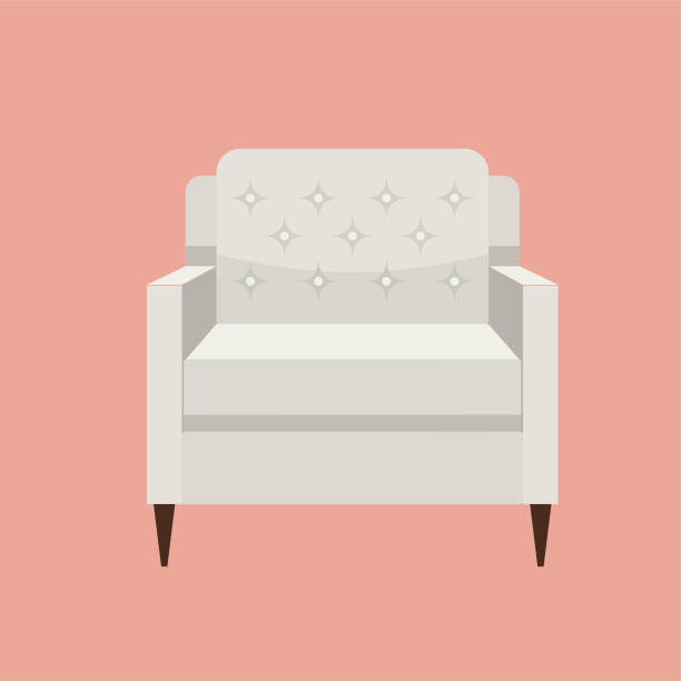 Upholstered Living Room Chair Upholstered Chair for a living room upholstered armchairs stock illustrations