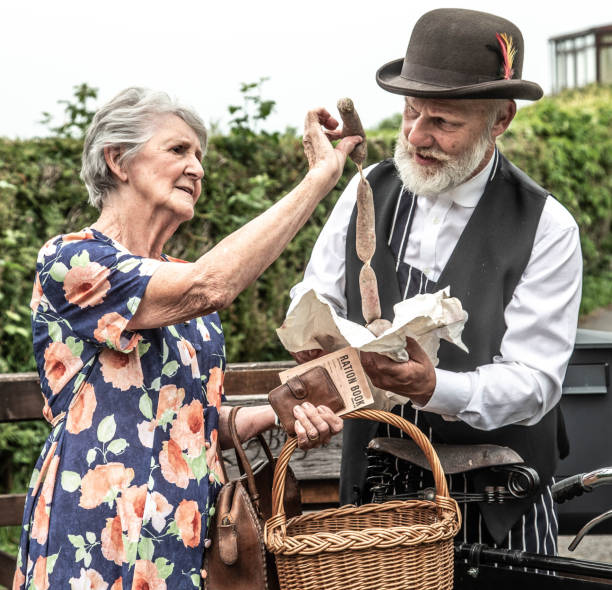 istock retro-style butcher making home delivery 1127102810