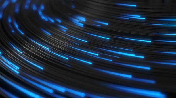 istock black strings with glowing blue heads in dark. 3d illustration 1127103532