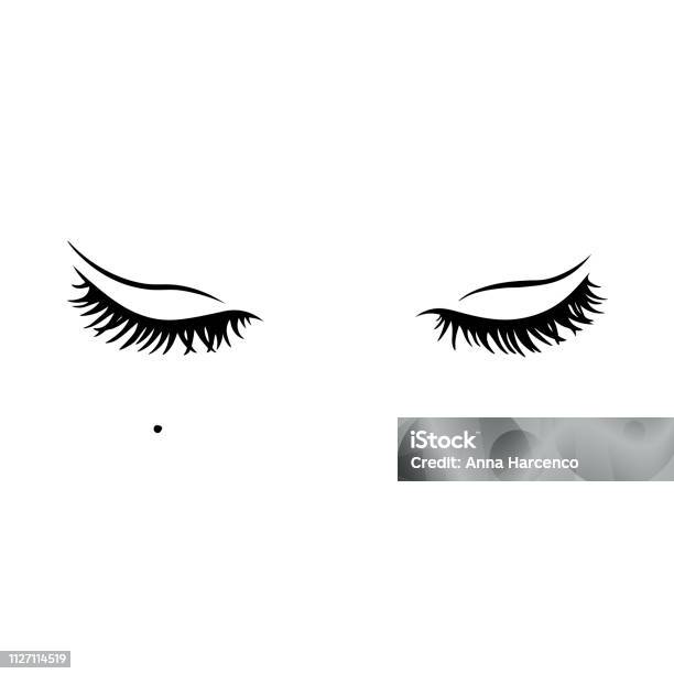 Black Eyelashes Mascara Single Decorative Element Stock Illustration - Download Image Now