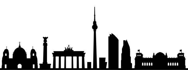 ilustrações de stock, clip art, desenhos animados e ícones de berlin city silhouette - stock vector - berlin