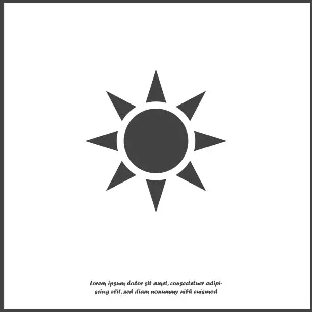 Vector illustration of Sun Vector Icon. A symbol of the sky, good weather on white isolated background.