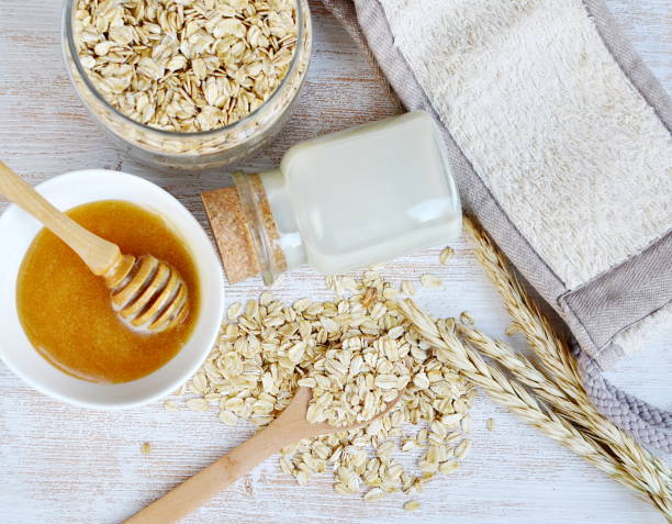 istock Natural Ingredients for Homemade Body Face Scrub Oat 1127125230
