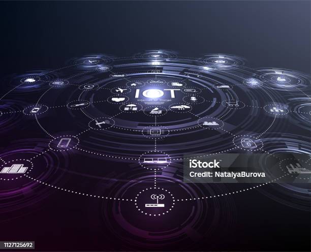 Internet Of Things And Networking Concept For Connected Devices Spider Web Of Network Connections Stock Illustration - Download Image Now