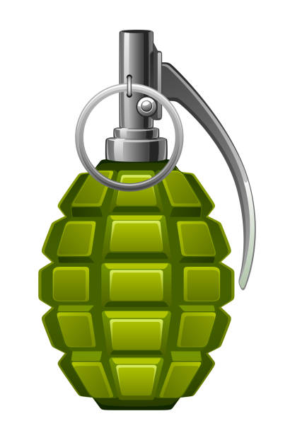 illustrations, cliparts, dessins animés et icônes de grenade vert - hand grenade explosive bomb war