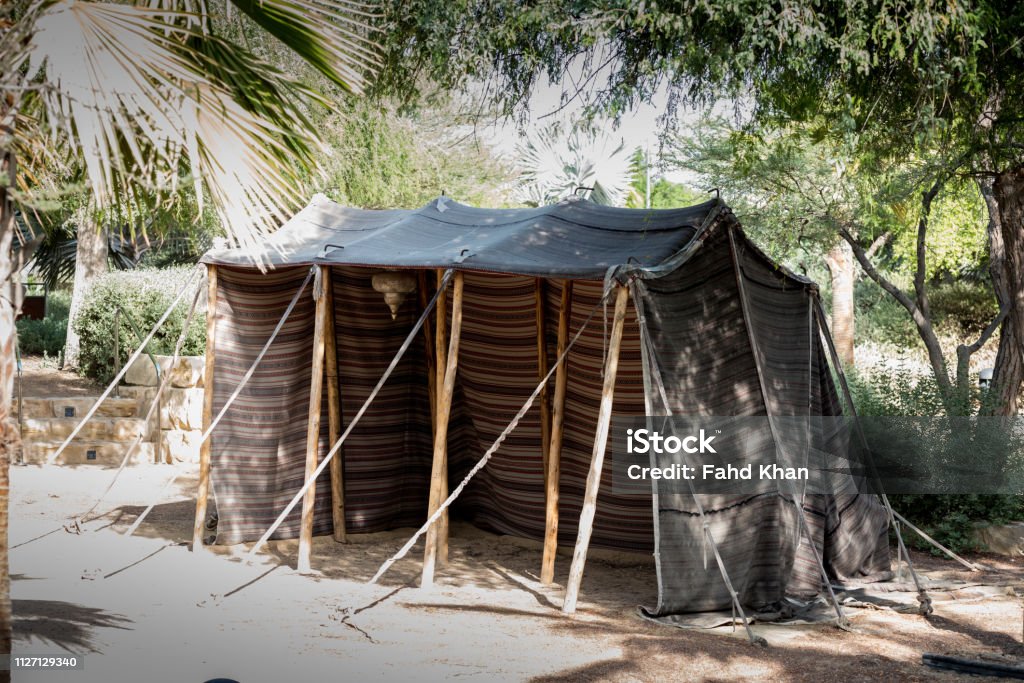 Traditional arabian tent in the Park Traditional arabian tent in the Park, Abu Dhabi, UAE Arab Culture Stock Photo