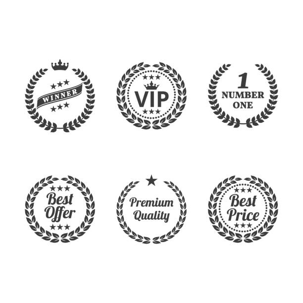 Set of laurel wreaths on white background. Set of laurel wreaths on white background. Vector Illustration celebrity endorsements stock illustrations
