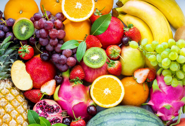 istock Fresh fruits.Assorted fruits colorful,clean eating,Fruit background 1127130801