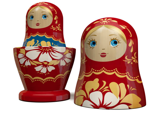 мать и дочь русские куклы гнездования - russian nesting doll multi generation family doll russian culture стоковые фото и изображения