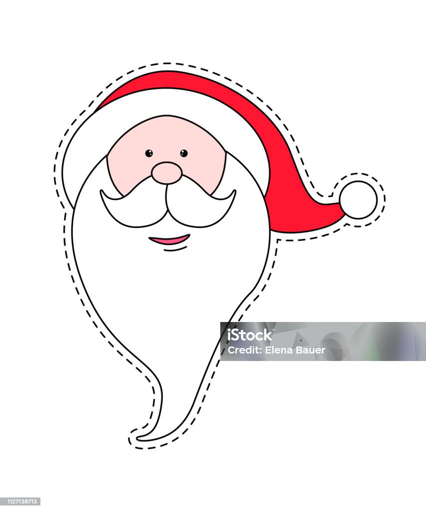 Cartoon Santa Claus Sticker Vector illustration with Santa Claus. Cute Cartoon Santa Claus Sticker Art stock vector