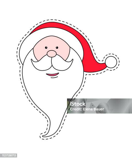 Cartoon Santa Claus Sticker Stock Illustration - Download Image Now - Art, Art And Craft, Cartoon