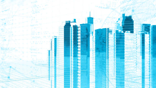 istock Skyscrapers futuristic technology concept 1127138722