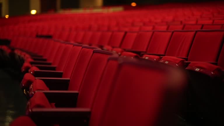 Theatre Red Seats Tracking Close Shot