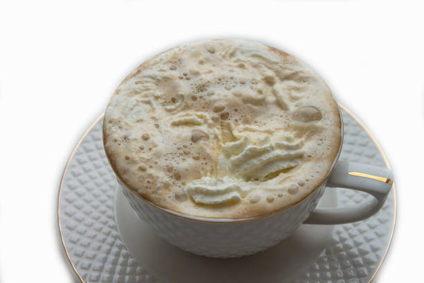 close up with cafe with cream on the top
