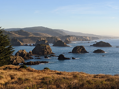 Shoreline and beach in Mendocino State Historic Park California