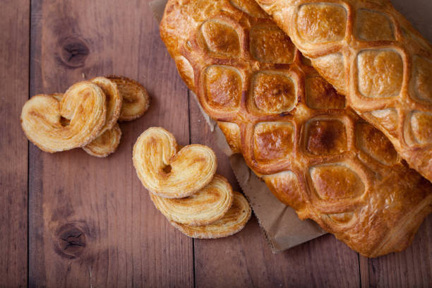 homemade cake and pastries in the shape of a heart
