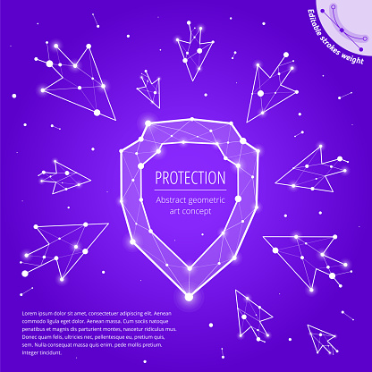 Protection Geometric The Protection And Security Geometric Art Concept Stock Illustration ...
