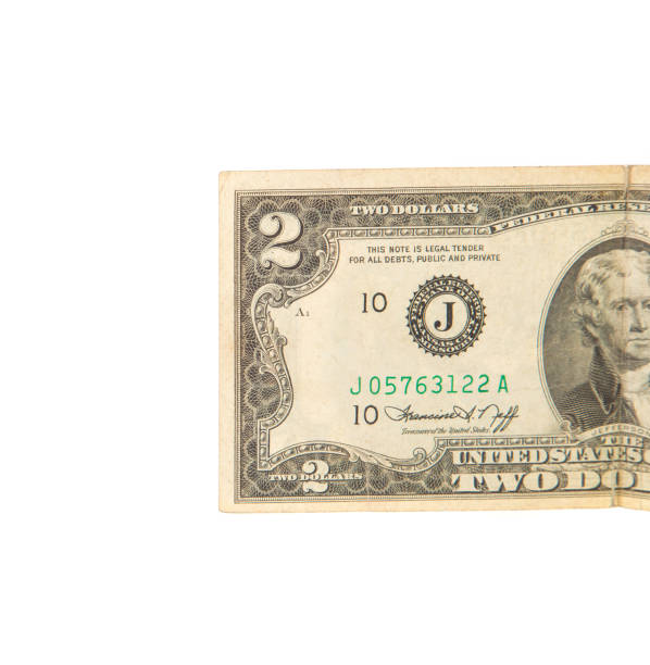 istock Half of United States two dollar bill. 1127148026