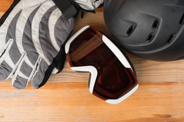 istock Snowboard or ski winter sports protective gear. 1127148112