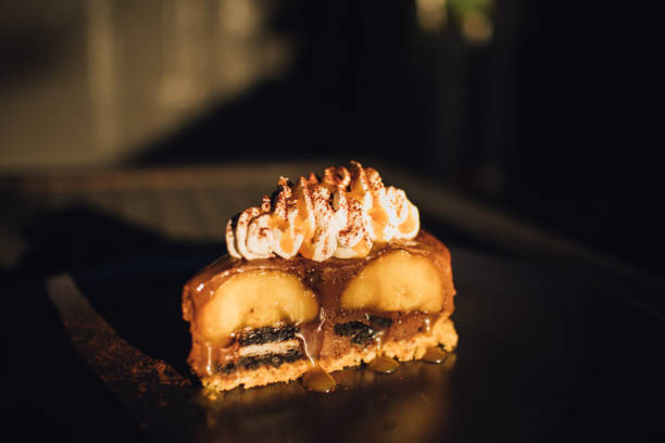 istock Caramel cake with warm sunlight atmosphere. 1127151095